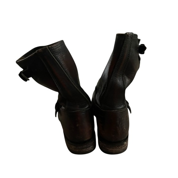 Frye Veronica Slouch Boots Boho Grunge Moto Buckle Leather Women Size 8 - Picture 5 of 9